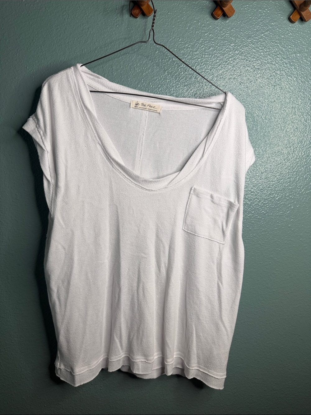 We The Free White Scoop Pocket Tank